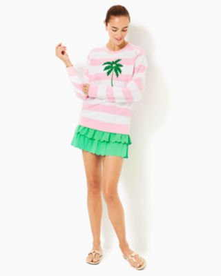 Ballad Sweatshirt, Conch Shell Pink Palm Tree Embellished Graphic, large image 4 - Lilly Pulitzer