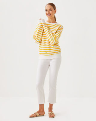 Ballad Sweatshirt, Honeycomb X Resort White Make Lemonade Half Drop Embroidery, large image 3