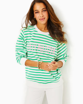 Eyes Jacquard Sweatshirt Green - 78% (Recycled) Polyester 20% Viscose 2%  Elastane - Brava Fabrics