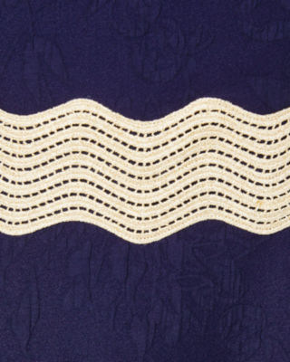 Siarra Stretch Dress, True Navy Caliente Pucker Jacquard, large image undefined