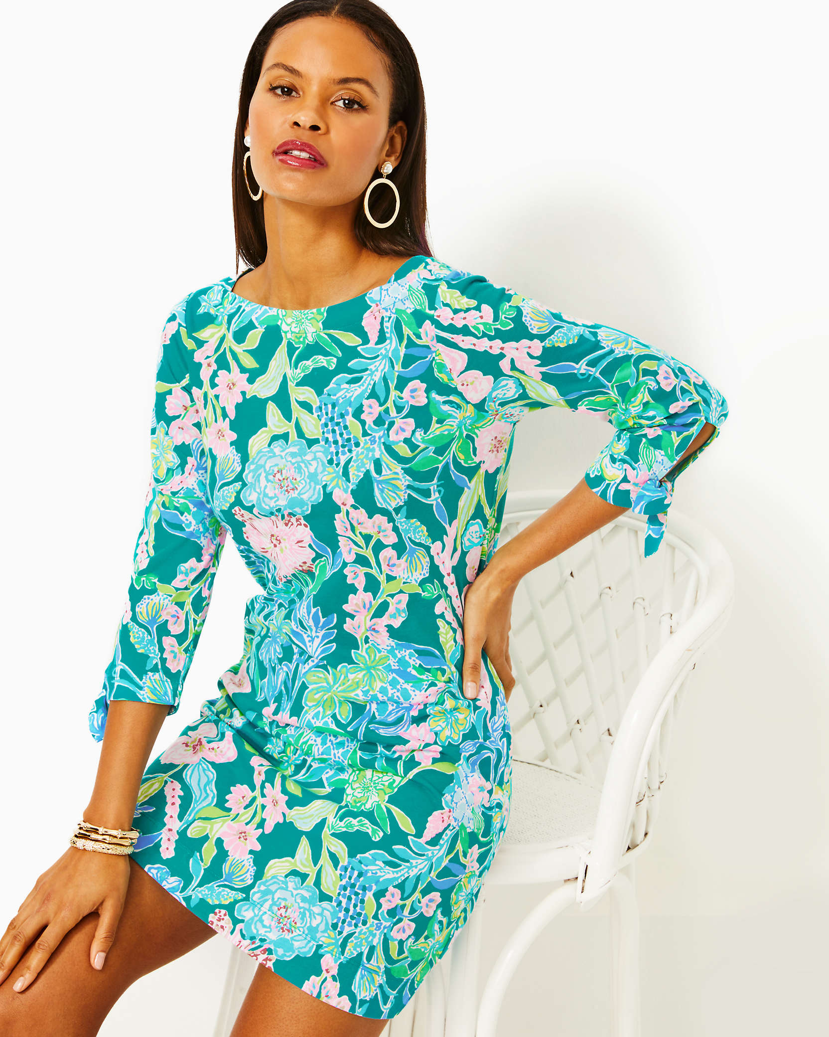 Shop Lilly Pulitzer Lidia Boatneck Dress In Multi Hot On The Vine