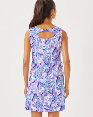 Eliza Cotton Dress, Tropicalia Purple Elephant In The Bloom, large image 1