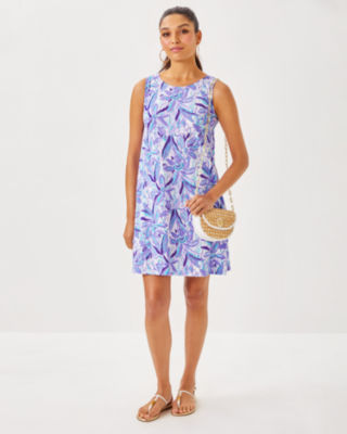 Eliza Cotton Dress, Tropicalia Purple Elephant In The Bloom, large image 3