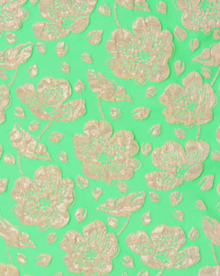 Melina Jacquard Midi Dress, Spearmint Palm Beach Petals Brocade, large image undefined