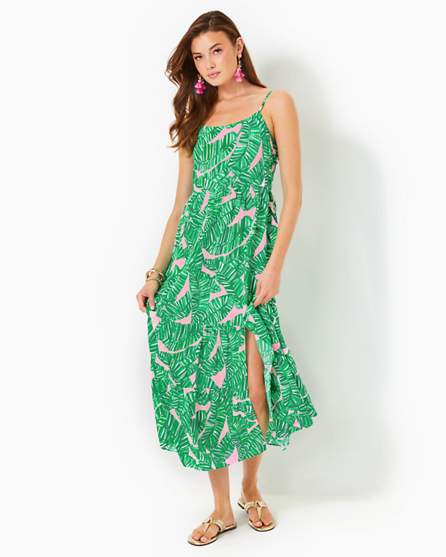 Teresa Maxi Dress, Conch Shell Pink Lets Go Bananas, large - Lilly Pulitzer