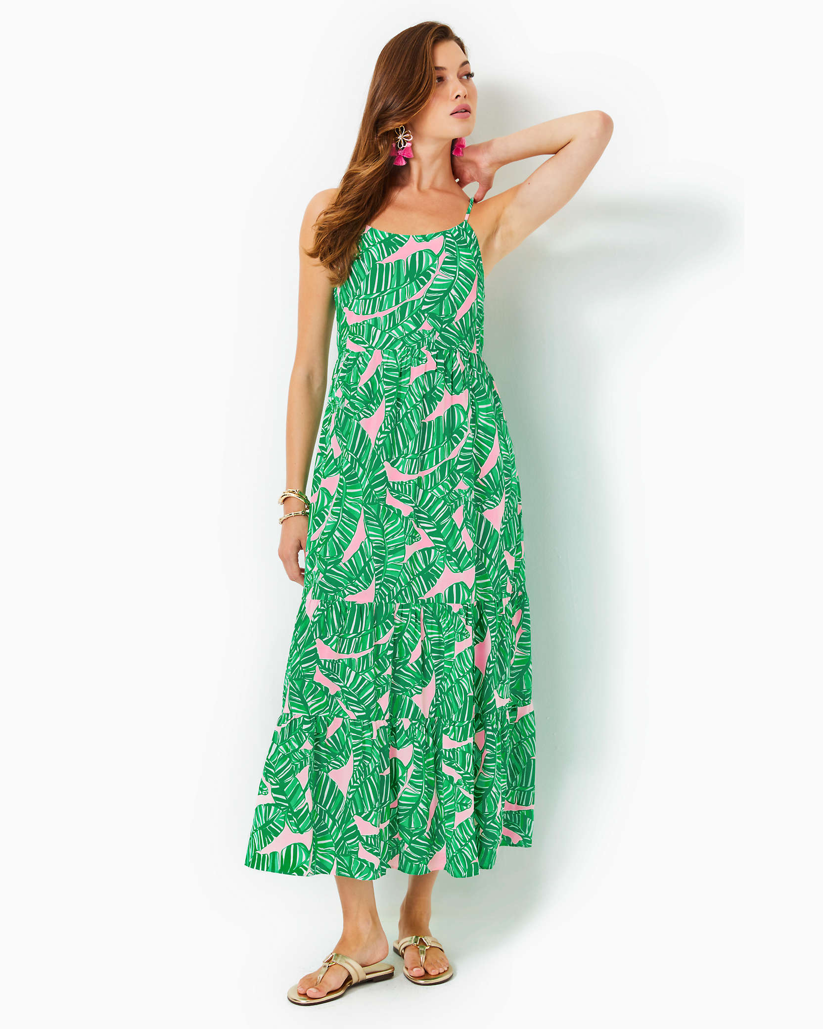 Shop Lilly Pulitzer Teresa Maxi Dress In Conch Shell Pink Lets Go Bananas