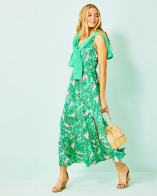 Teresa Maxi Dress, Conch Shell Pink Lets Go Bananas, large image undefined