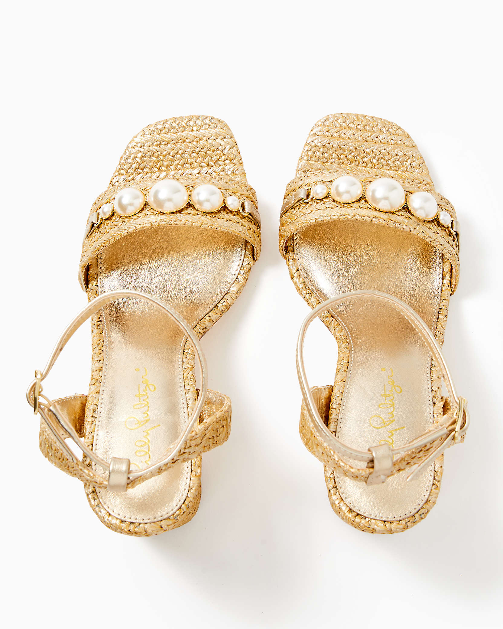 Shop Lilly Pulitzer May Sandal In Gold Metallic