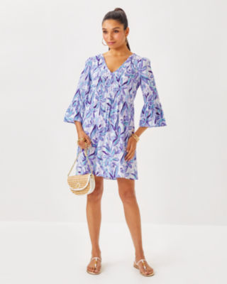 Danika Tunic Dress, Tropicalia Purple Elephant In The Bloom, large image 2