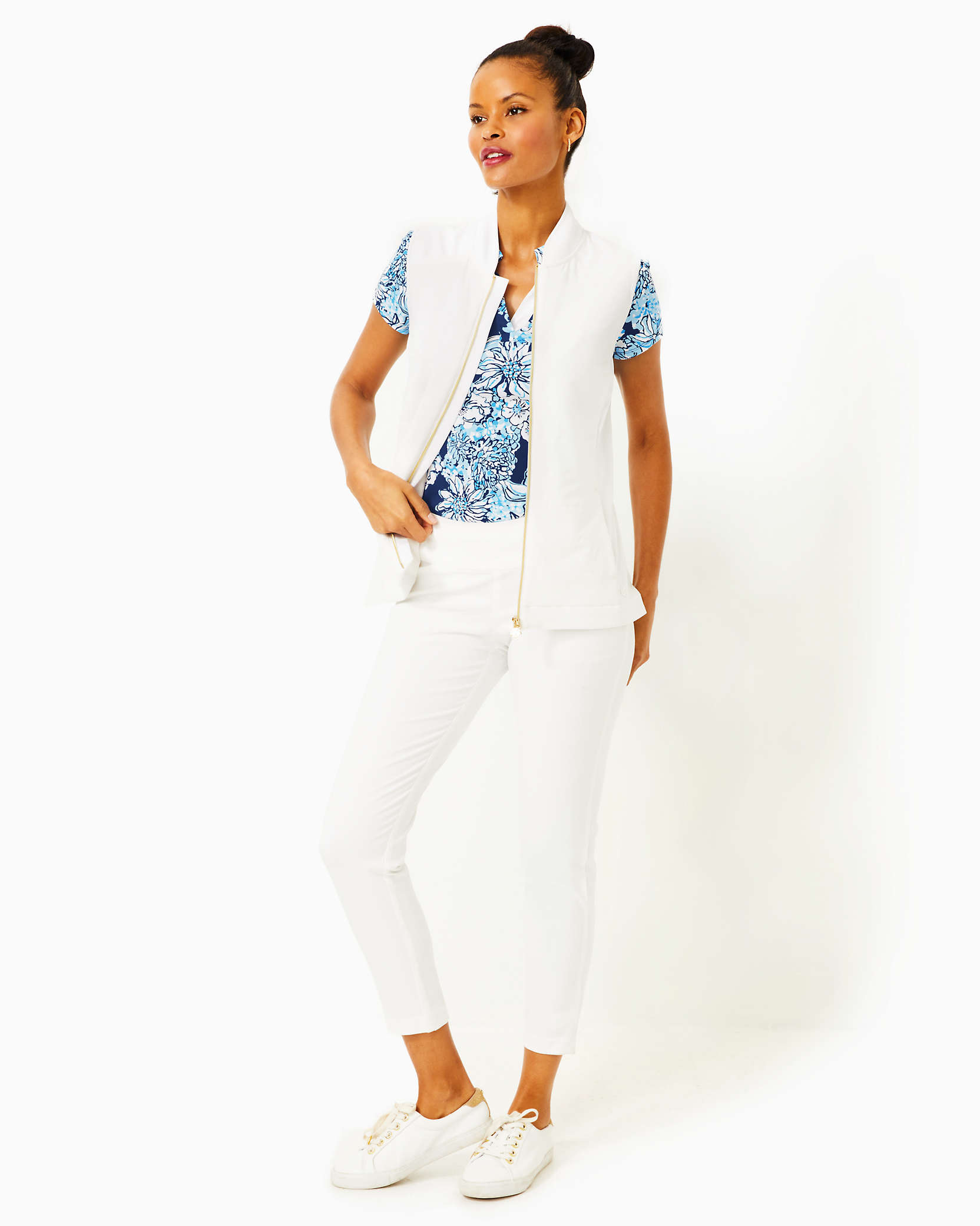Shop Lilly Pulitzer Luxletic Kimberline Hybrid Vest In Resort White