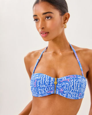 Genya Bandeau Bikini Top, Sunwashed Blue Seacrets, large