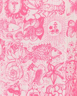 30" Enzo Cotton Cover-Up Pant, Cherry Blossom Pink Lil Fleur De Lilly, large image 5