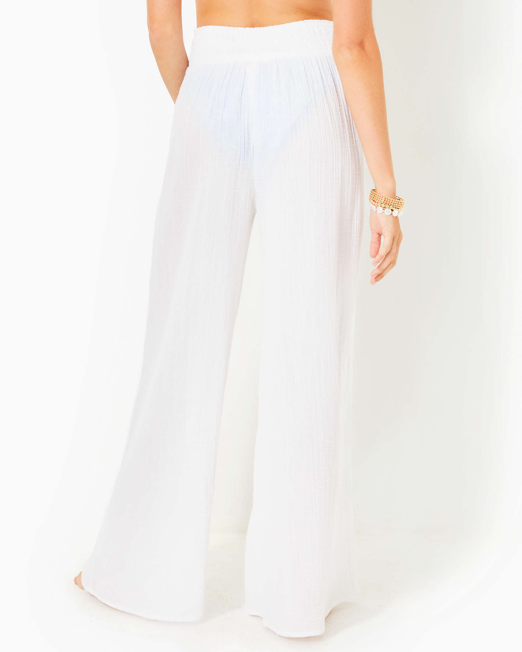 Shop Lilly Pulitzer 30" Enzo Cotton Cover-up Pant In Resort White