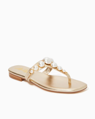 Shop Lilly Pulitzer Cloe Sandal In Gold Metallic