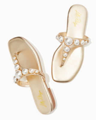 Shop Lilly Pulitzer Cloe Sandal In Gold Metallic