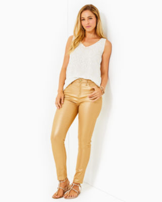 Tiajaya Womens/Girls Regular Fit Casual Cotton Solid Gold Trouser Pants  with two pockets
