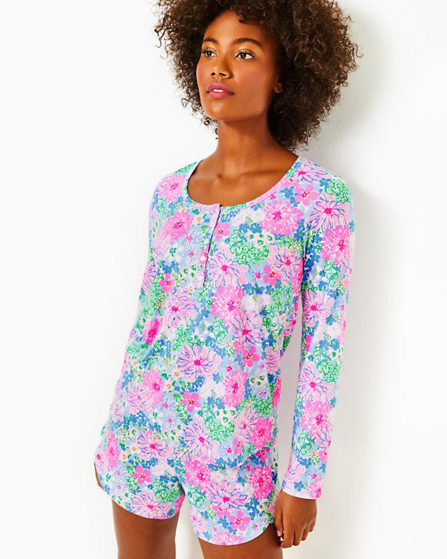 Pajama Henley Top, Multi Lil Soiree All Day, large - Lilly Pulitzer
