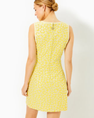 Shop Lilly Pulitzer Karsyn Shift Dress In Finch Yellow Bitsy Blossom Brocade