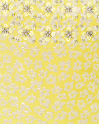 Karsyn Shift Dress, Finch Yellow Bitsy Blossom Brocade, large image undefined