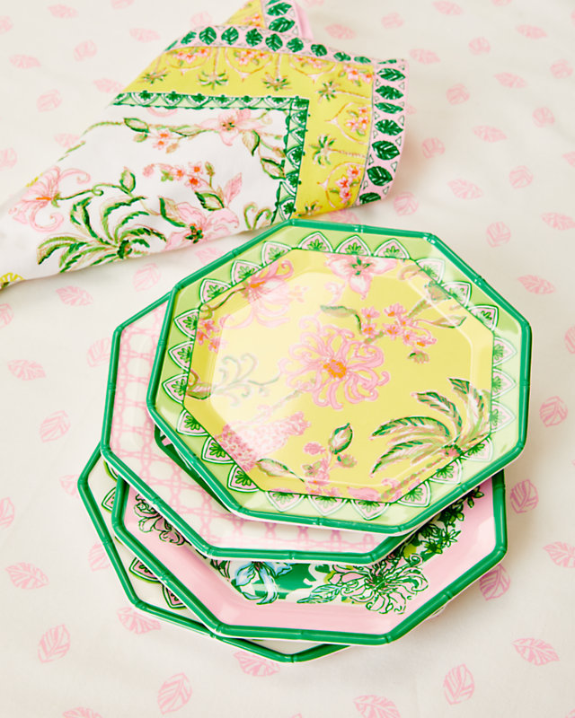 Printed Melamine Appetizer Plate Set, Multi Engineered Plates, large - Lilly Pulitzer