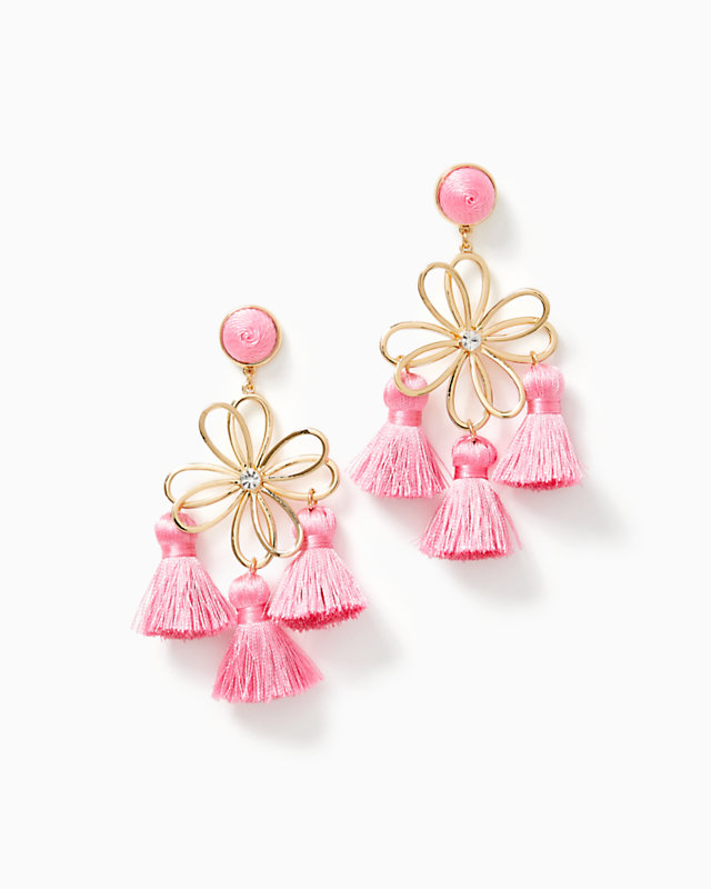Come On Clover Earrings, Conch Shell Pink, large - Lilly Pulitzer