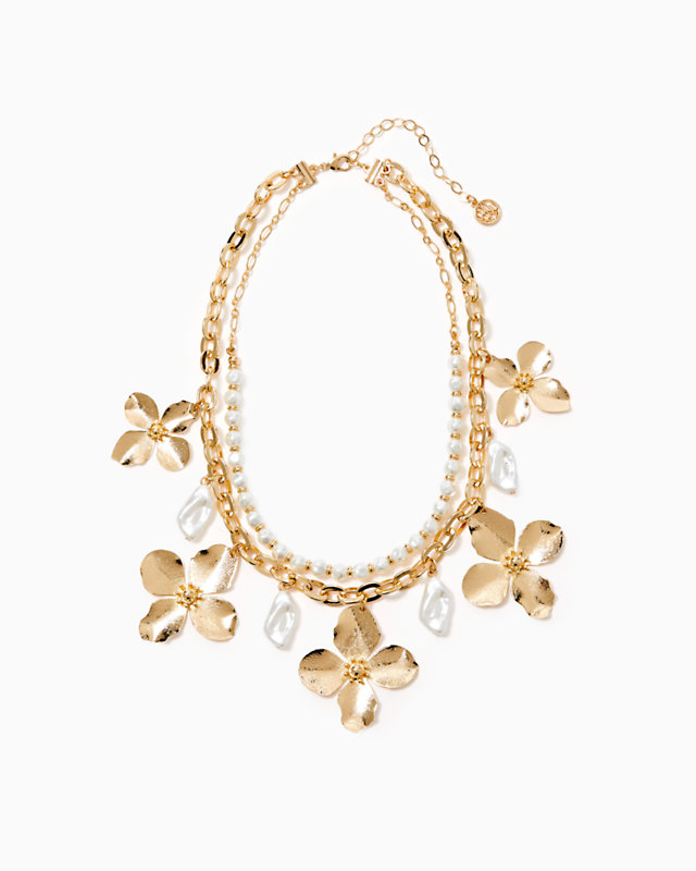 Via Flora Necklace, Gold Metallic, large - Lilly Pulitzer