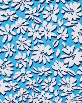 Ainslee 3/4 Sleeve Dress, Lunar Blue Palm Beach Petals, large image undefined