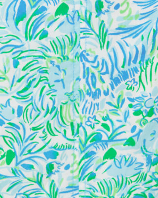 Gulianna Cotton Maxi Shift Dress, Hydra Blue Dandy Lions, large image undefined