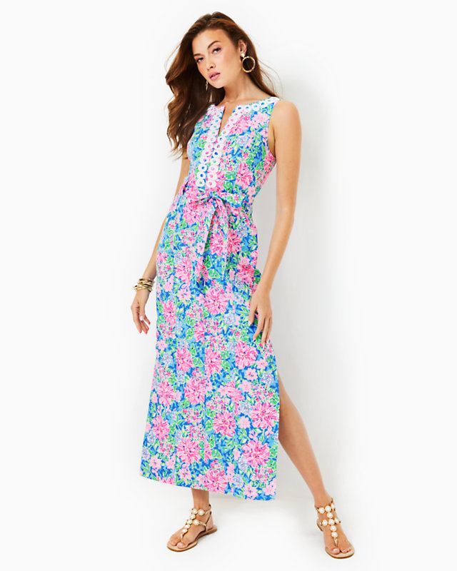 Gulianna Cotton Maxi Shift Dress, Multi Spring In Your Step, large - Lilly Pulitzer