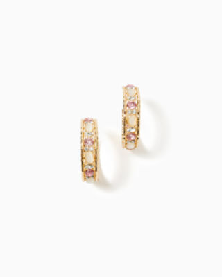 Shop Lilly Pulitzer Via Parigi Hoop Earrings In Conch Shell Pink