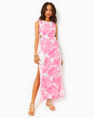 Lilly Pulitzer Harlyn Maxi Romper In Resort White Pb Anniversary Toile
