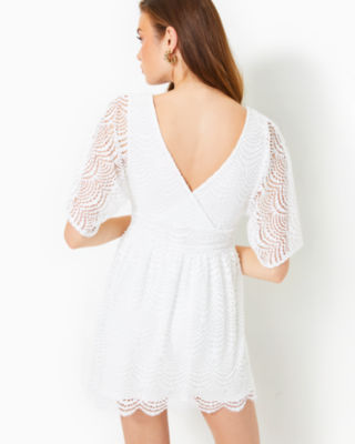 Parigi Skort Romper, Resort White Scalloped Shell Lace, large image undefined