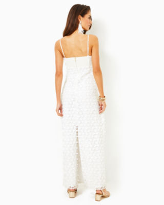 Shop Lilly Pulitzer Gillian Lace Maxi Slip Dress In Resort White Butterfly Garden 3d Lace