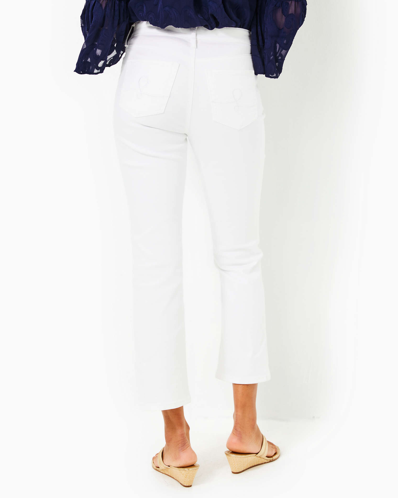 Shop Lilly Pulitzer 27" Annet High Rise Crop Flare Pant In Resort White