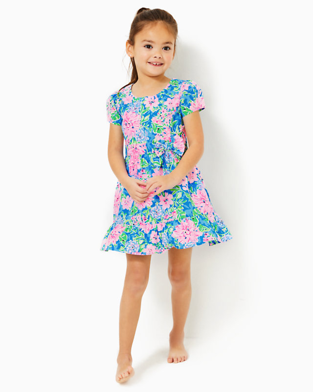 Girls Alexandra Cotton Dress, Multi Spring In Your Step, large - Lilly Pulitzer