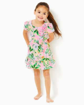 Lilly Pulitzer Kids' Girls Alexandra Cotton Dress In Multi Via Amore Spritzer