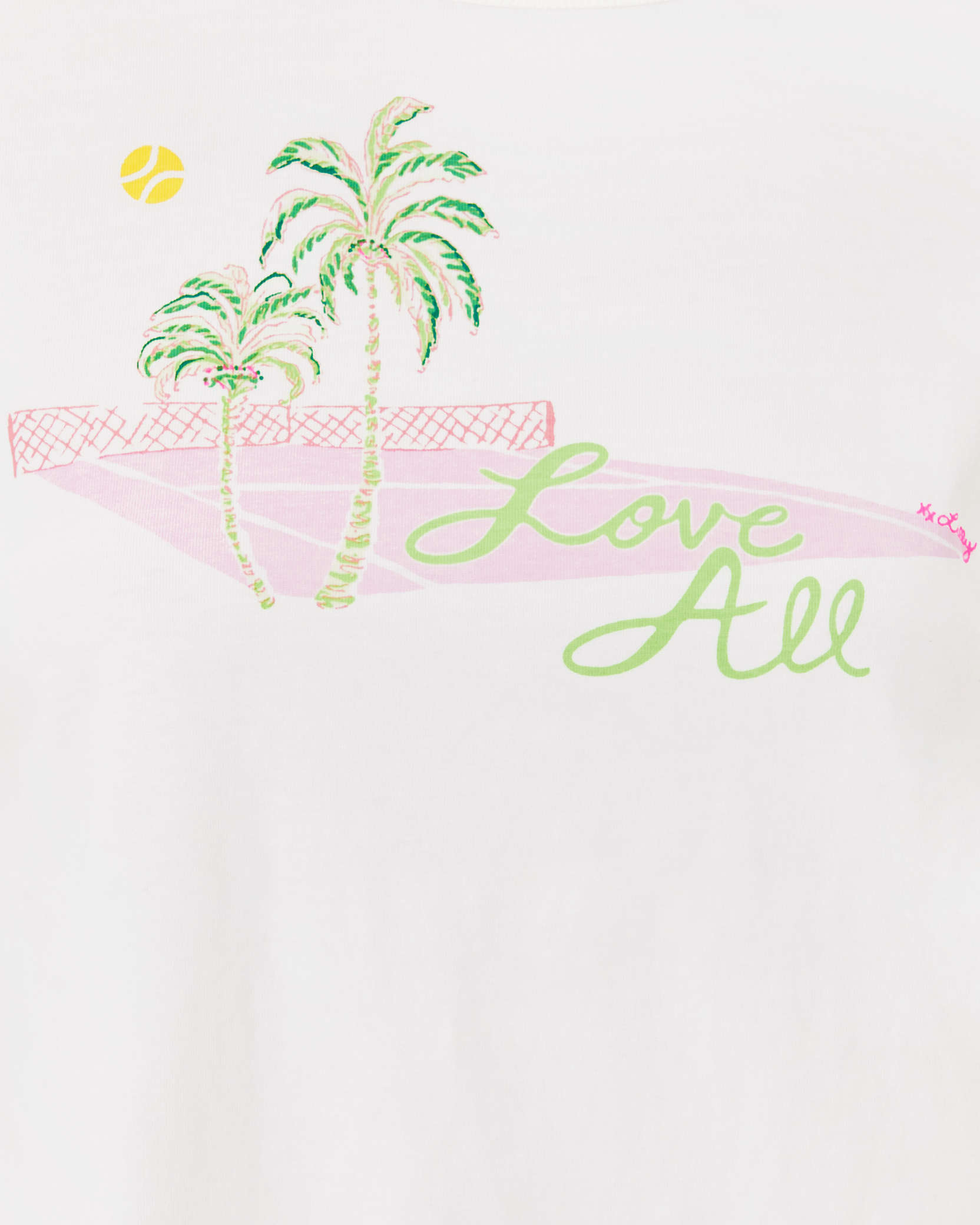 Shop Lilly Pulitzer Luxletic Rally Cotton Tee In Resort White Love All Graphic