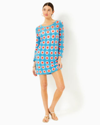 Miabella Crochet Dress, Lunar Blue Floral Crochet, large image 3 - Lilly Pulitzer