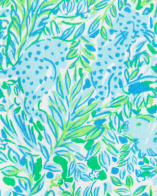 Kenley Cotton Crew Neck Dress, Hydra Blue Dandy Lions, large image undefined