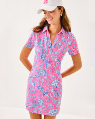 UPF 50+ Dune Dress, Rousseau Pink Barefoot Beachcombers, large