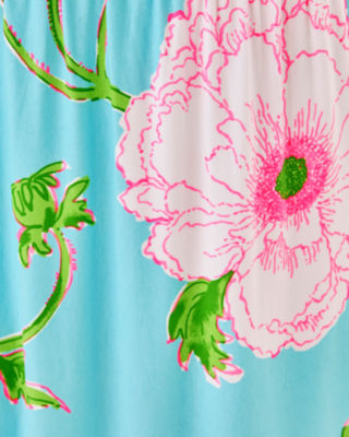 Gracelyn Halter Midi Dress, Fresh Water Blue Bursting Blooms Engineered Knit Dress, large image 4