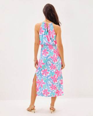 Gracelyn Halter Midi Dress, Multi Beachside Haven, large image 1