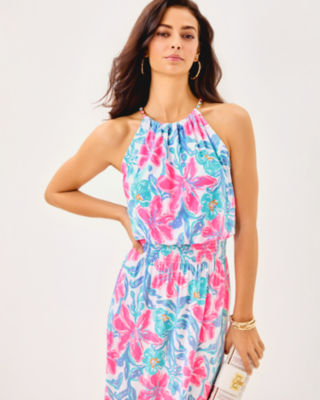 Gracelyn Halter Midi Dress, Multi Beachside Haven, large image 3