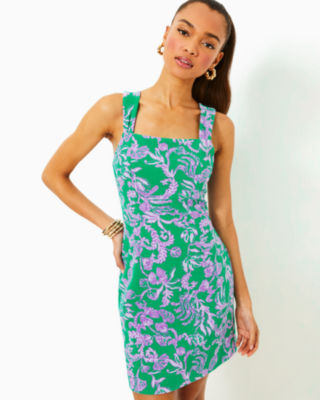 Montrey Stretch Shift Dress, Brazilian Green Salty Sandbar, large - Lilly Pulitzer