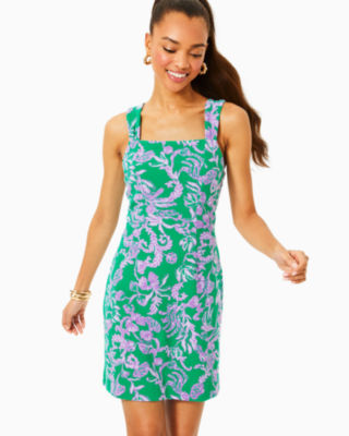 Montrey Stretch Shift Dress, Brazilian Green Salty Sandbar, large image 2