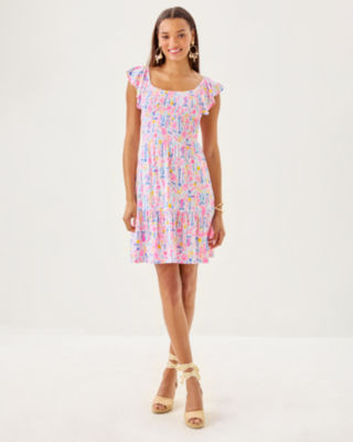 Jilly Smocked Dress, Multi Summer Serenade, large image 3