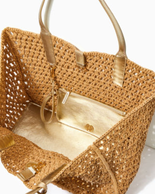 Lilly Pulitzer Isobel Straw Tote International Shipping