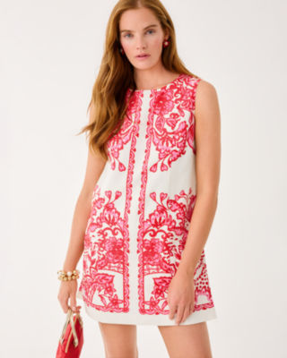 Sadie Shift Romper, Coconut Spicy Socialite Engineered Romper, large image 1