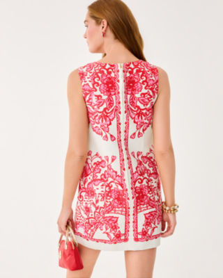 Sadie Shift Romper, Coconut Spicy Socialite Engineered Romper, large image 2