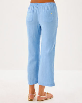 27" Brawley Linen Crop Pant, Jacaranda Blue, large image 1